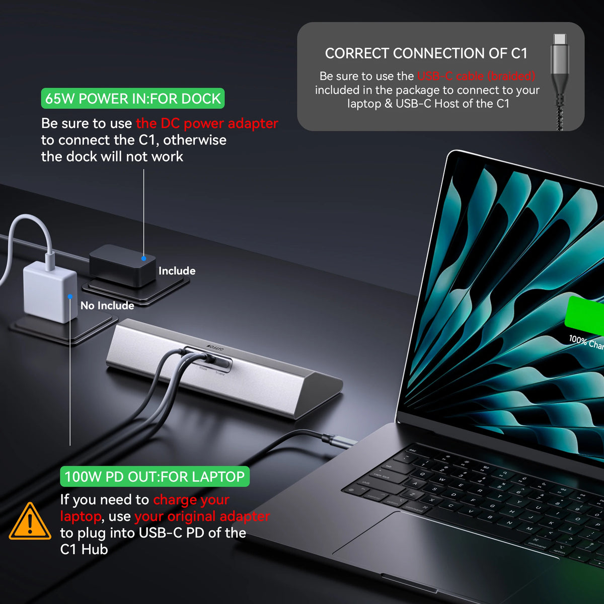 Powered USB Hub 15 in 1, USB 3.2 10Gbps Hub with Power Adapter, 7 USB A 3.0 Ports USB C, Docking Station for Laptop MacBook PC