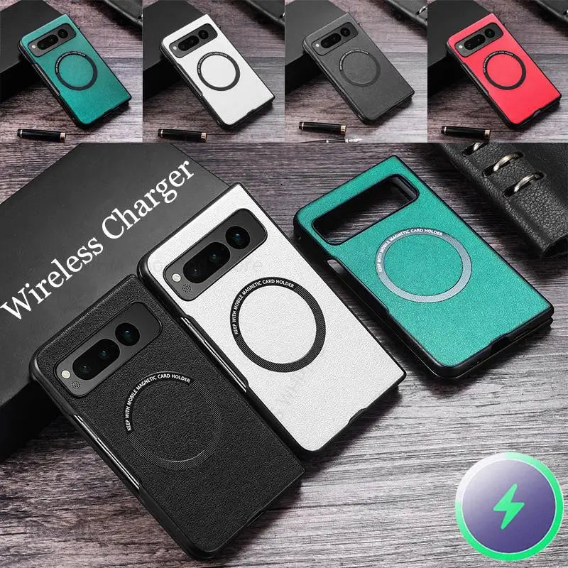 Capa For Google Pixel Fold For Magsafe Magsafing Leather Case For Pixel 8 Pro 7A 6A 5 7 6 8 Pro Flip Cover For Pixel Fold G9FPL
