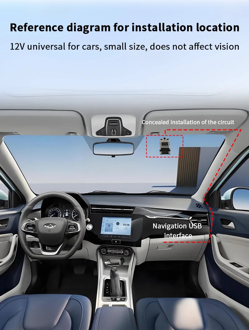 720P USB Dash Cam with ADAS & 170° Wide Angle – HDR/WDR Night Vision for Android Car Player