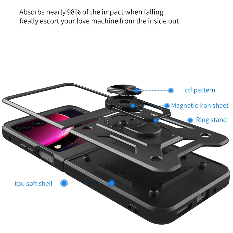 Armor Shockproof Case For Motorola Razr 60 50 40 Ultra Moto Razr+ Plus 2025 2024 2023 Cover With Ring Stand Holder Coque Fundas