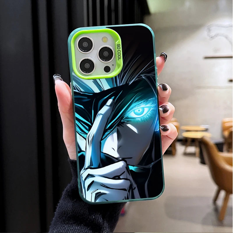 Cool Jujutsu Satoru Gojo Plating Hard Case for iPhone 17 Air 16 15 11 12 14 13 Pro Max XS X XR Plus 8 7 SE 2020 Shockproof Cover