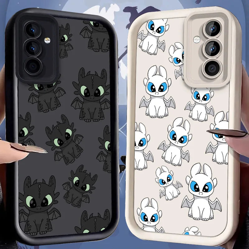 T-Toothless Case for Samsung Galaxy S25 Ultra Plus S24 S23 S22 S21 S20 FE A73 A72 A71 A56 A55 A54 5G A52 A52S A51 4G Soft Cover