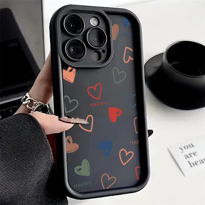Colorful Love Heart Silicone Phone Case For Samsung Galaxy M34 M31 M51 M30S M23 M20 M11 M15 J4 J6 Plus J8 A10 A01 A02 S20 Ultra