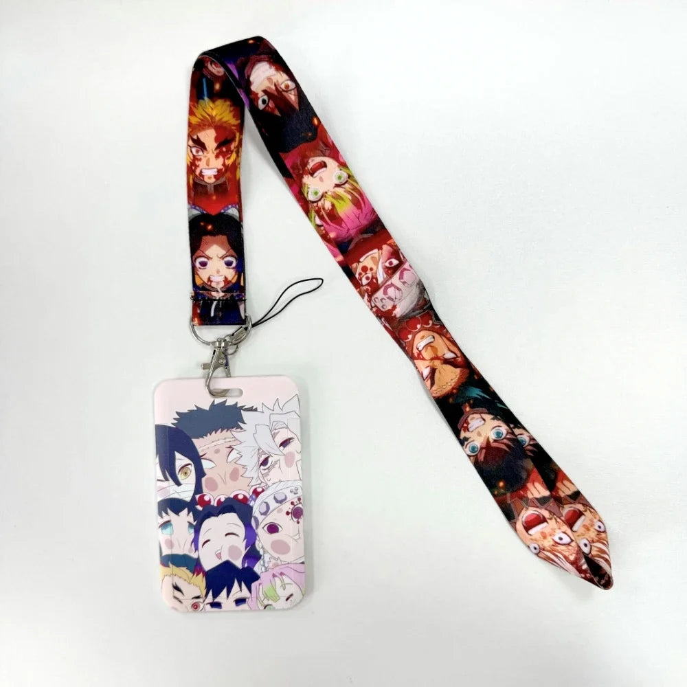 Lanyards Keychain Animated Cartoon Badge Holder ID Credit Card Pass Hang Rope Lanyard For Keys Anime Accessories Gifts