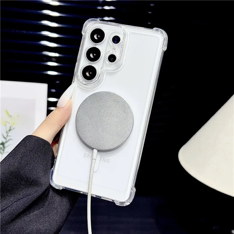 For Magsafe Magnetic Charge Phone Case for Samsung Galaxy S26 S25 S24 S23 S21 S20 FE S22 Note 20 Ultra 10 Plus A55 A56 A57 Cover