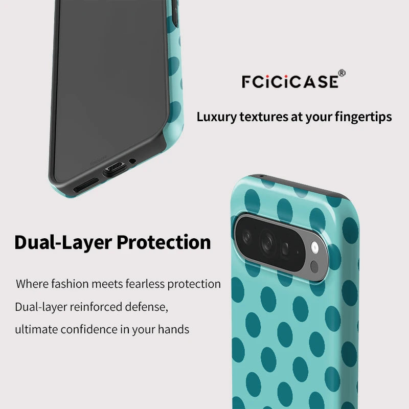 Fcicicase Anti Fall Matte Phone Case For Google Pixel 10 9 Pro XL 7A 9 8 10 Pro 10A 8A Circular Dots Print Shockproof Cover