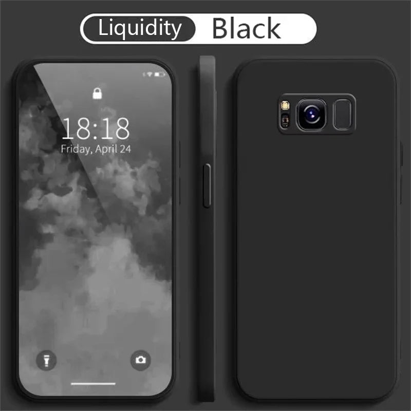 Simple Silicone Phone Case for Samsung Galaxy S8 S9 S10 S20 S21 S22 S23 S24 S25 FE Plus Camera Protective Shockproof Back Cover