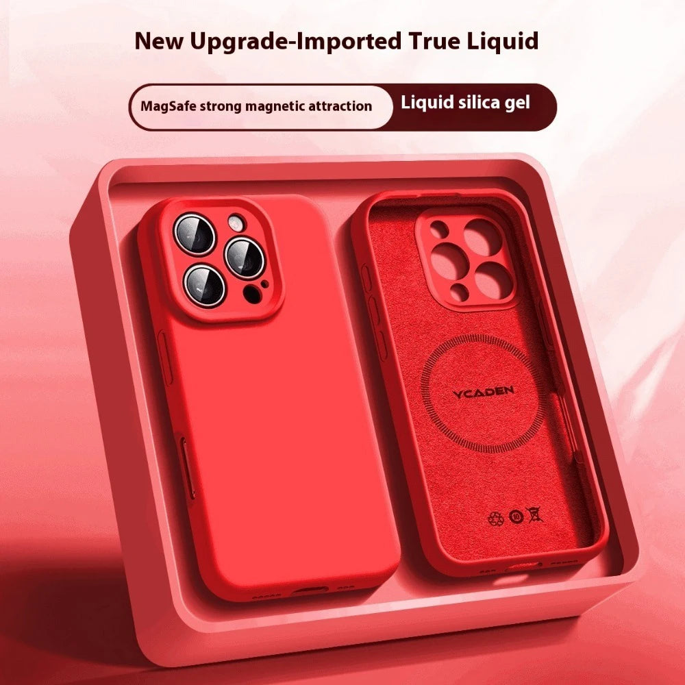 Candy Color Phone Case For iPhone 17 16 15 14 13 12 Pro Max Air For Magsafe Magnetic Wireless Charge Soft Liquid Silicone Cover
