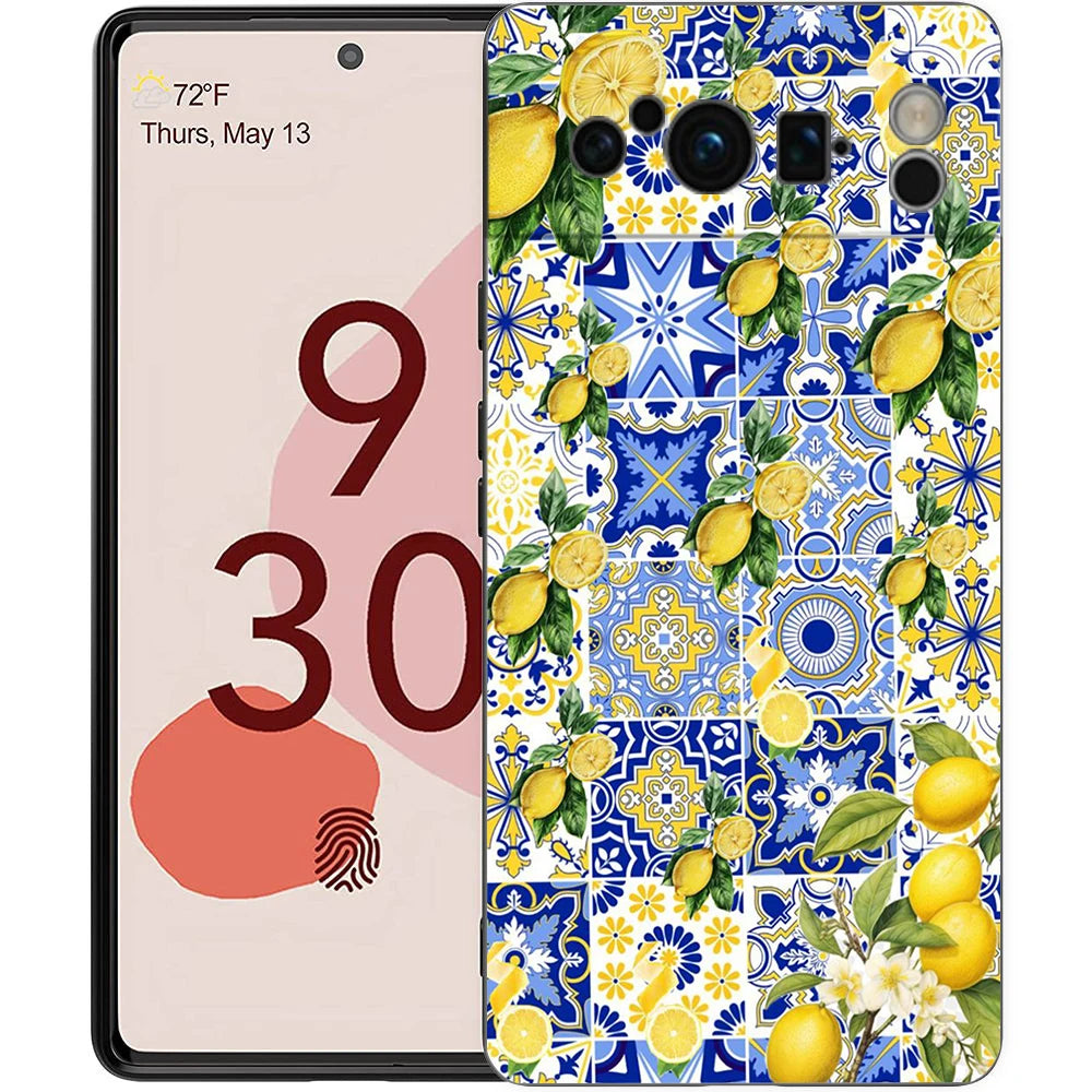 Fresh Summer Fruit Lemon Cherry Phone Case Cover for Google Pixel 10 9 8 7 6 7A 6A Pro Shockproof Soft TPU 9 Pro XL Shell Capas