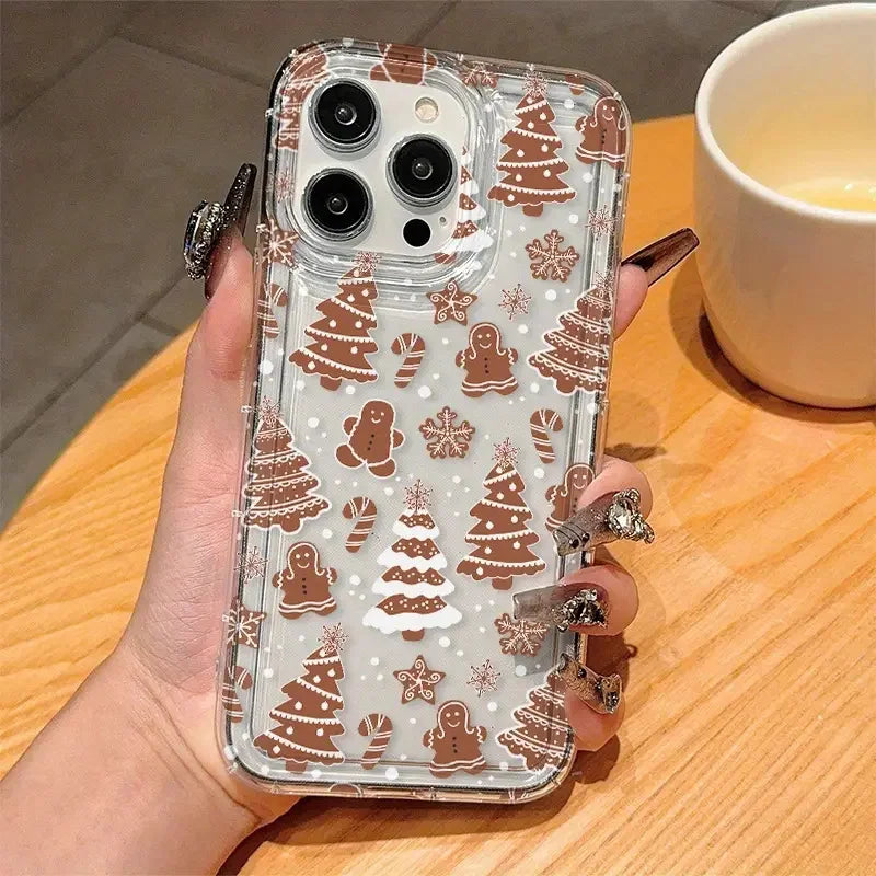 Case For iPhone 17 Case iPhone 16 Pro Max Luxury Cartoon Christmas Case for iPhone 15 14 13 12 11 XS X 7 8 Plus Shockproof Cover