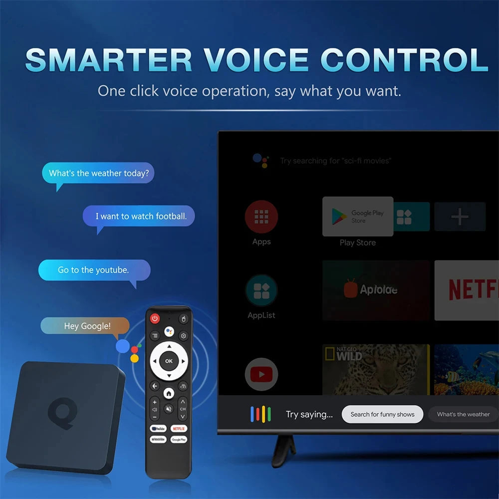 Smart TV Box Bluetooth 6.0 8K Q1 Android 16 Set Top Box Allwinner H313 Dual Wifi 5G 8GB128GB Google Voice Streaming Media Player