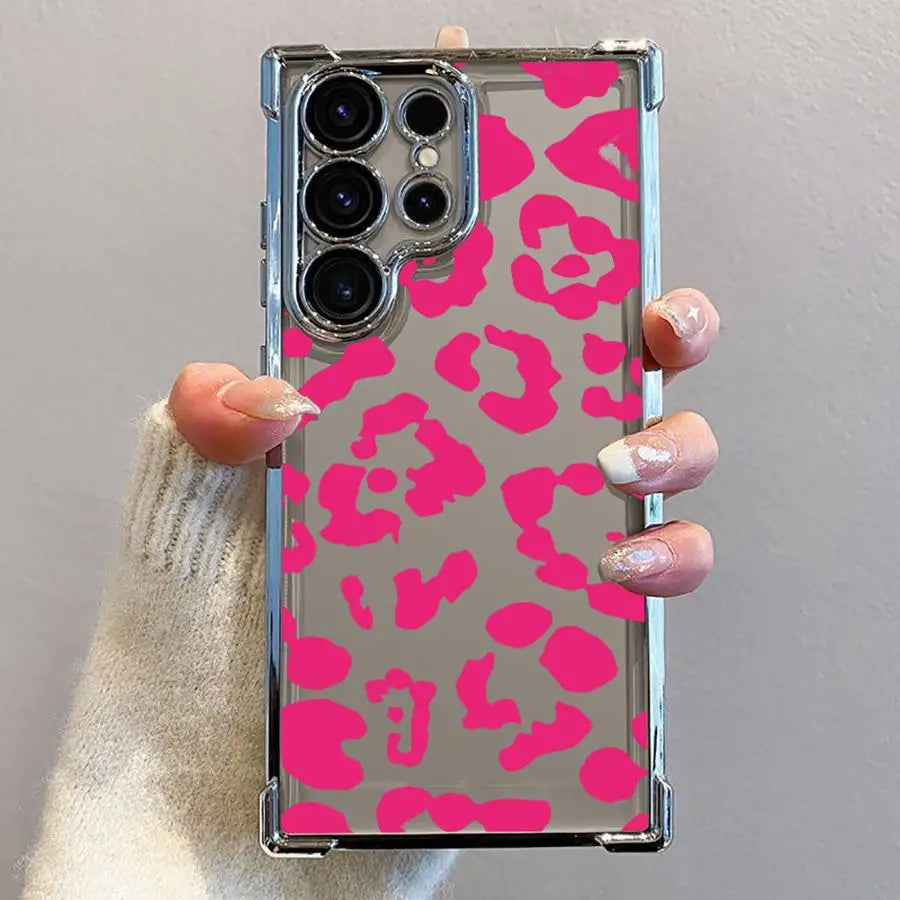 Soft Phone Cover Case for Samsung Galaxy S21 Plus S20 FE S24 S25 Edge S23 S22 Ultra Leopard Print