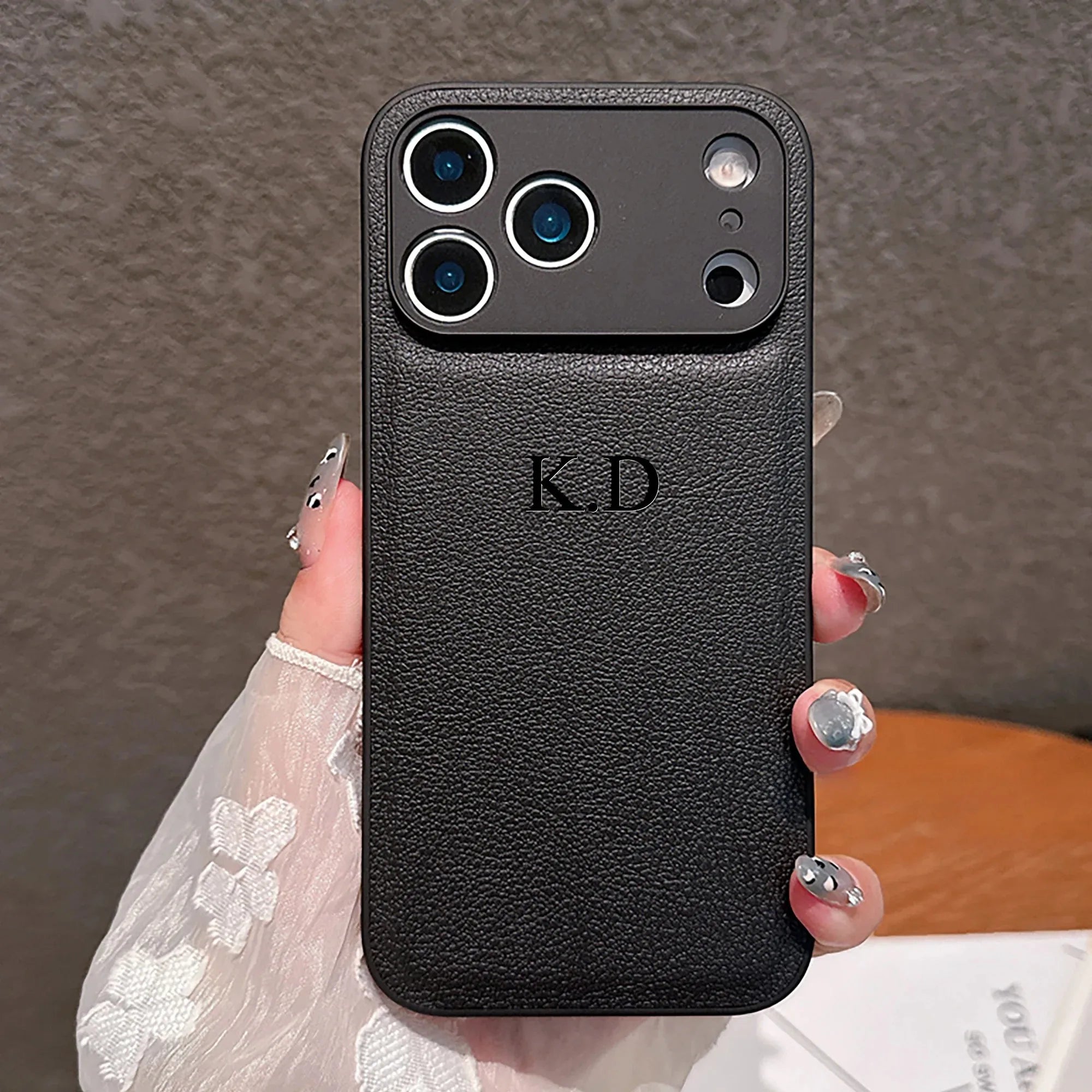 Personalized Phone Case For iPhone 17 16 15 14 13 12 11 Pro Max Plus 17Air Luxury PU Leather Customized Initials Name Gift Cover
