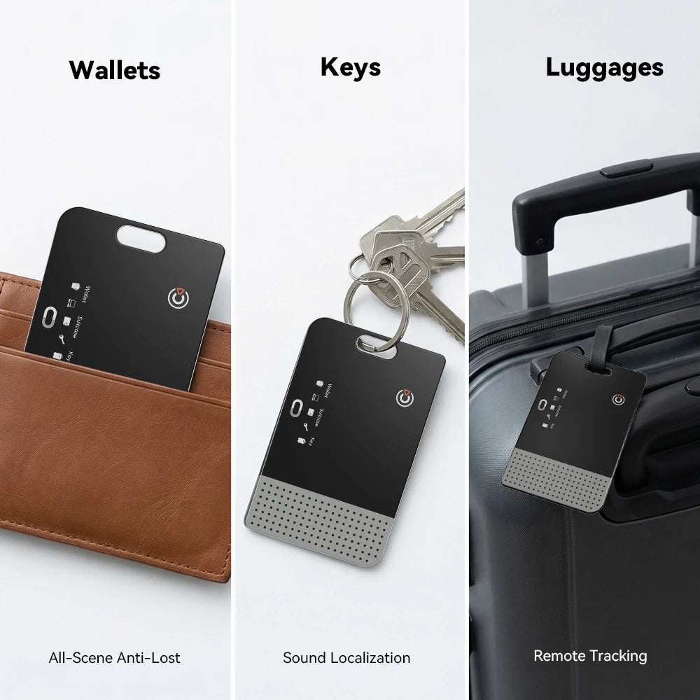 Ultra Thin Smart Tracking Card Wallet Tracker Rechargeable Dual System Item Finder for Apple Find My & Android Find Hub Device
