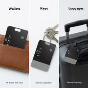 Ultra Thin Smart Tracking Card Wallet Tracker Rechargeable Dual System Item Finder for Apple Find My & Android Find Hub Device