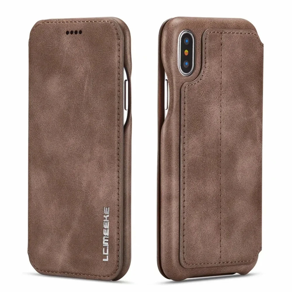 Luxury Ultra Thin Leather Case Flip Cover for Samsung Galaxy S26 S25 S24 S23 S22 S21 S20 FE Ultra Plus A54 A52s S10 S8 Note 20