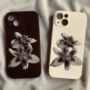 Lily Orchid Flower Print Phone Case For iPhone 17 16 15 14 13 12 11 Pro Max Mini SE4 7 8 Plus 17E Air Shockproof Silicone Cover
