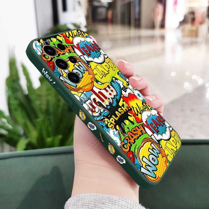 Explosiver English Phone Case For Samsung Galaxy S25 S24 S23 S22 S21 S20 S10 S10E Ultra Plus FE Note 20 Ultra 10 Plus Cover