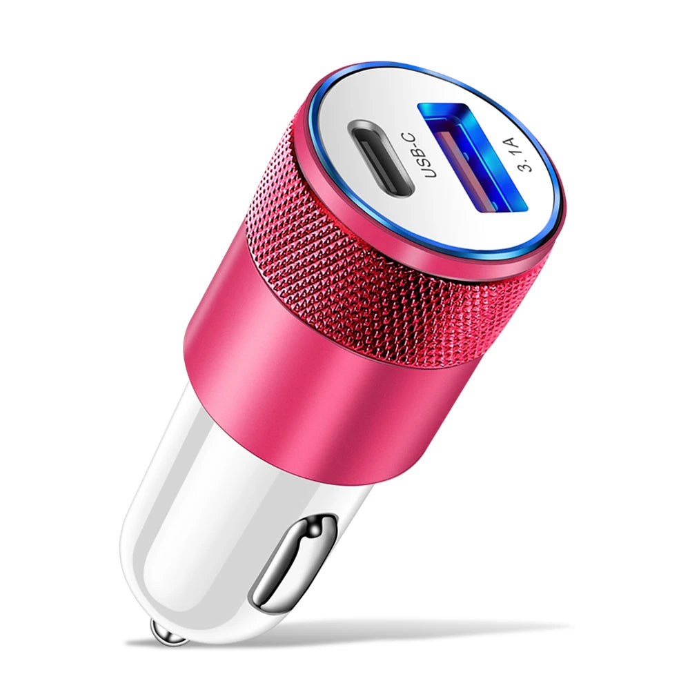 66W 3.1A USB Car Charger Type C Fast Charging Adapter For Xiaomi Huawei iPhone PD Charger Car Adapter Socket Cigarette Lighter