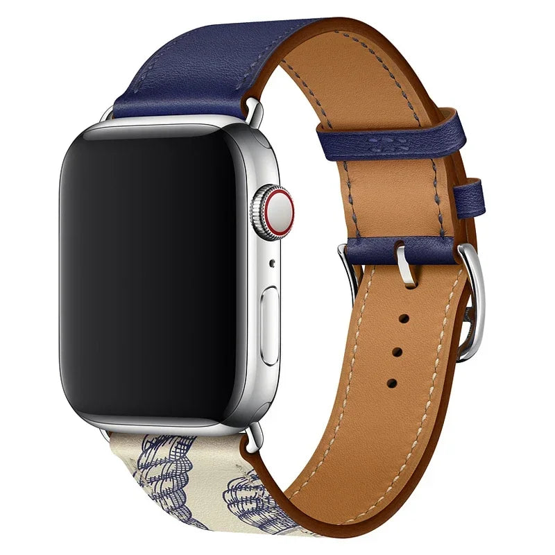 Genuine Leather Bracelet Strap For Apple Watch Band 45mm 49mm 41mm 44mm 42mm 46mm Leather Wristband iWatch Ultra 11 10 9 8 7 6 5