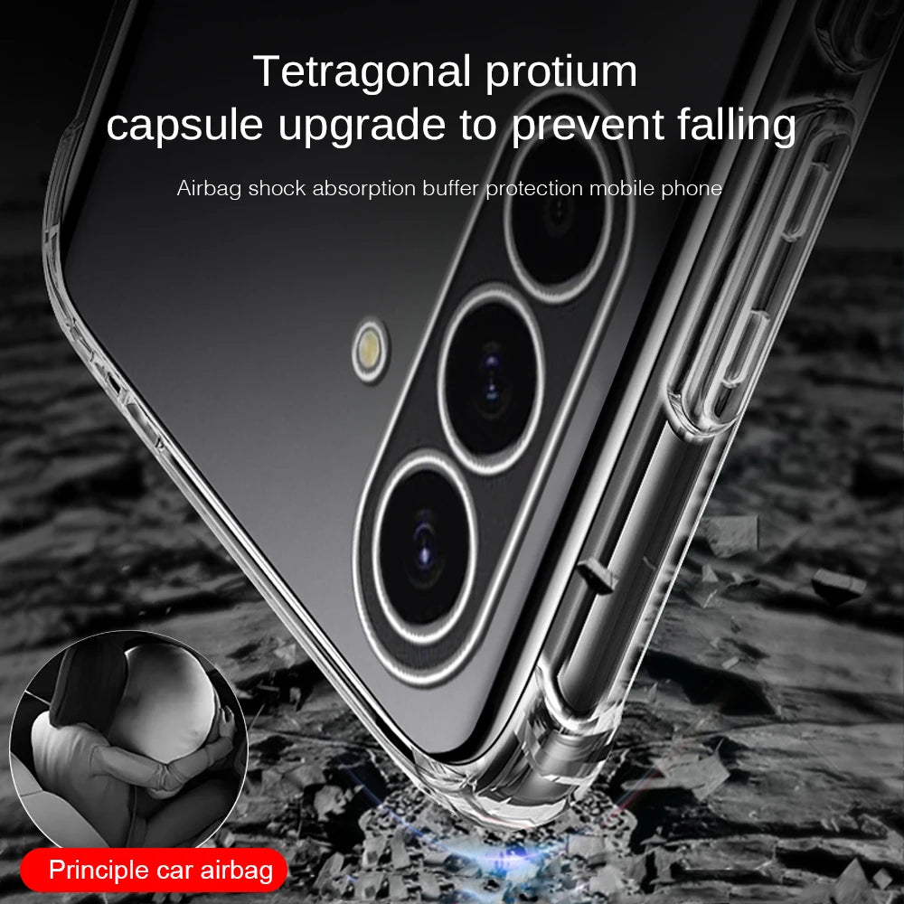 For Samsung Galaxy S25 FE Case Transparent Shockproof Cover SamsungS25FE S25FE 5G Camera Protection Back Fundas TPU Shell Bumper