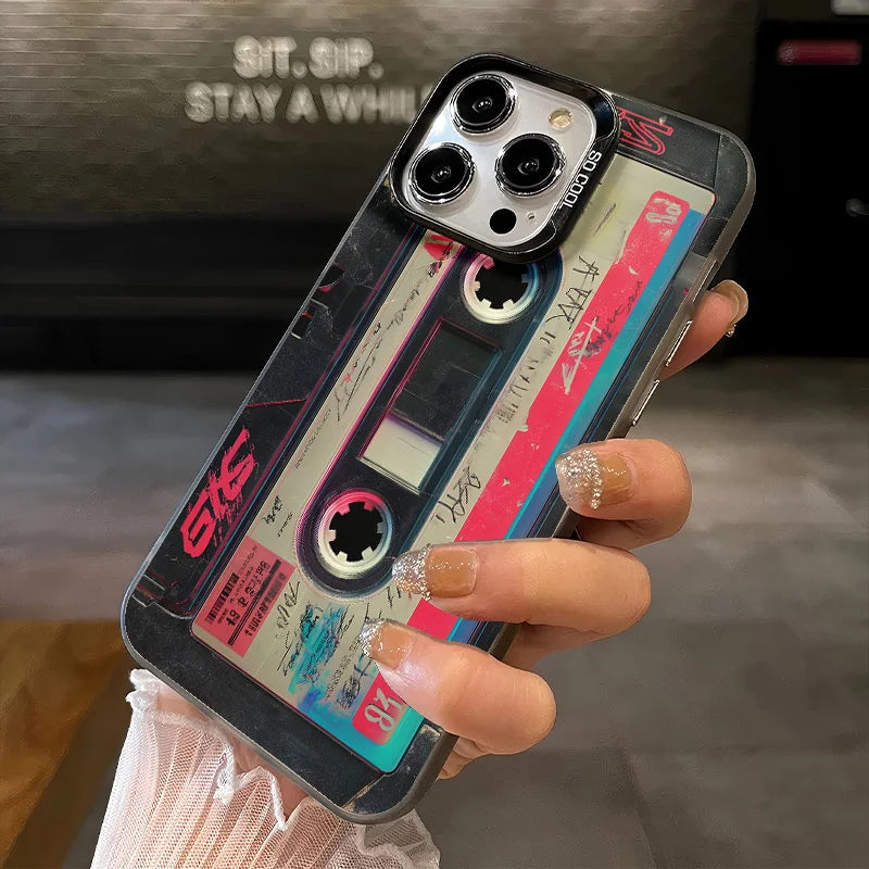Unique cassette tape Creative Phone Case For iPhone 17 16e 16 15 14 13 12 11 mini Pro Max X XR XSMAX 8 Air Plus Anti Fall Matte