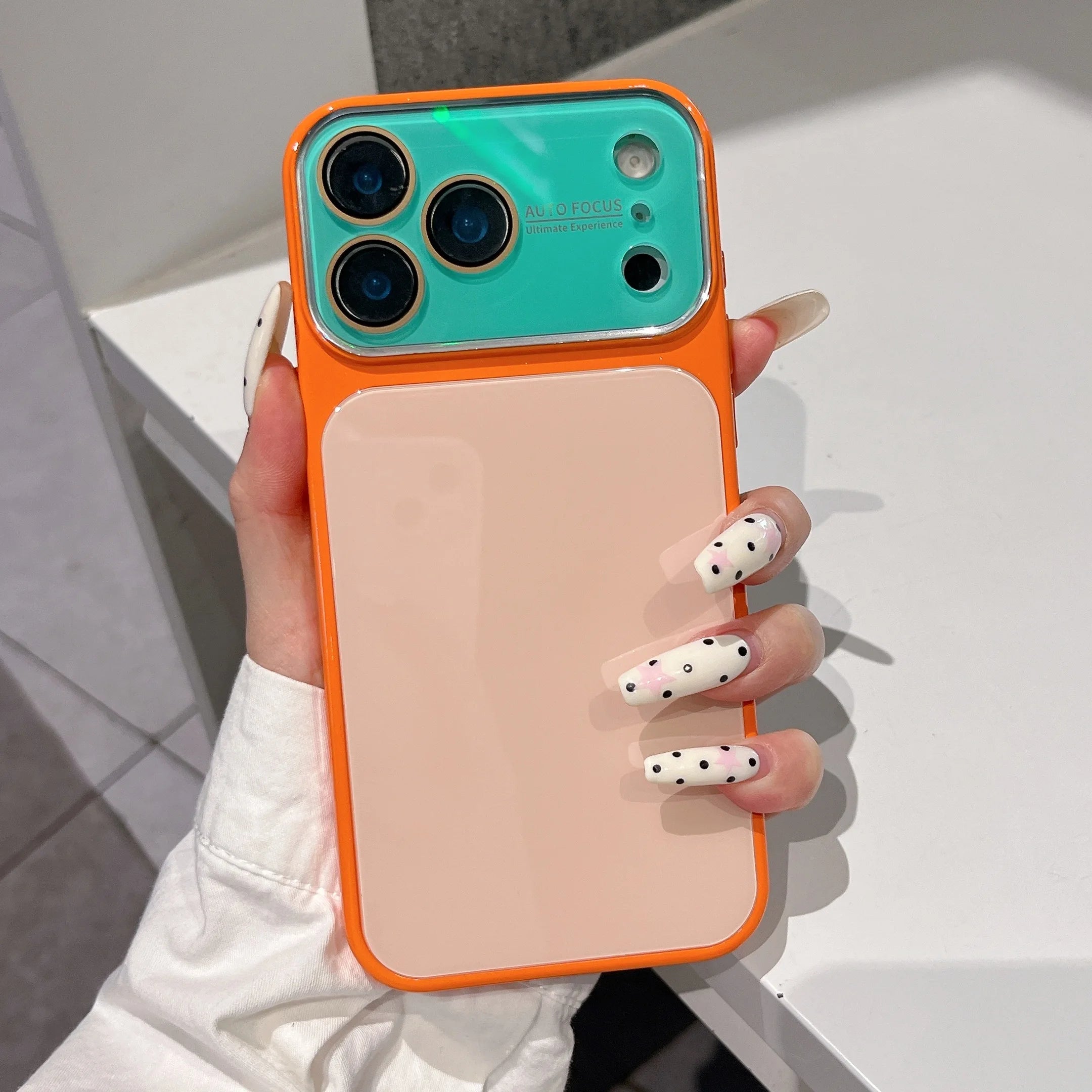 Luxury Contrast Color Tempered Glass Hard Case for Apple iPhone 17 16 15 14 Pro Max 13 Shockproof Dopamine YK2 Glossy  Cover