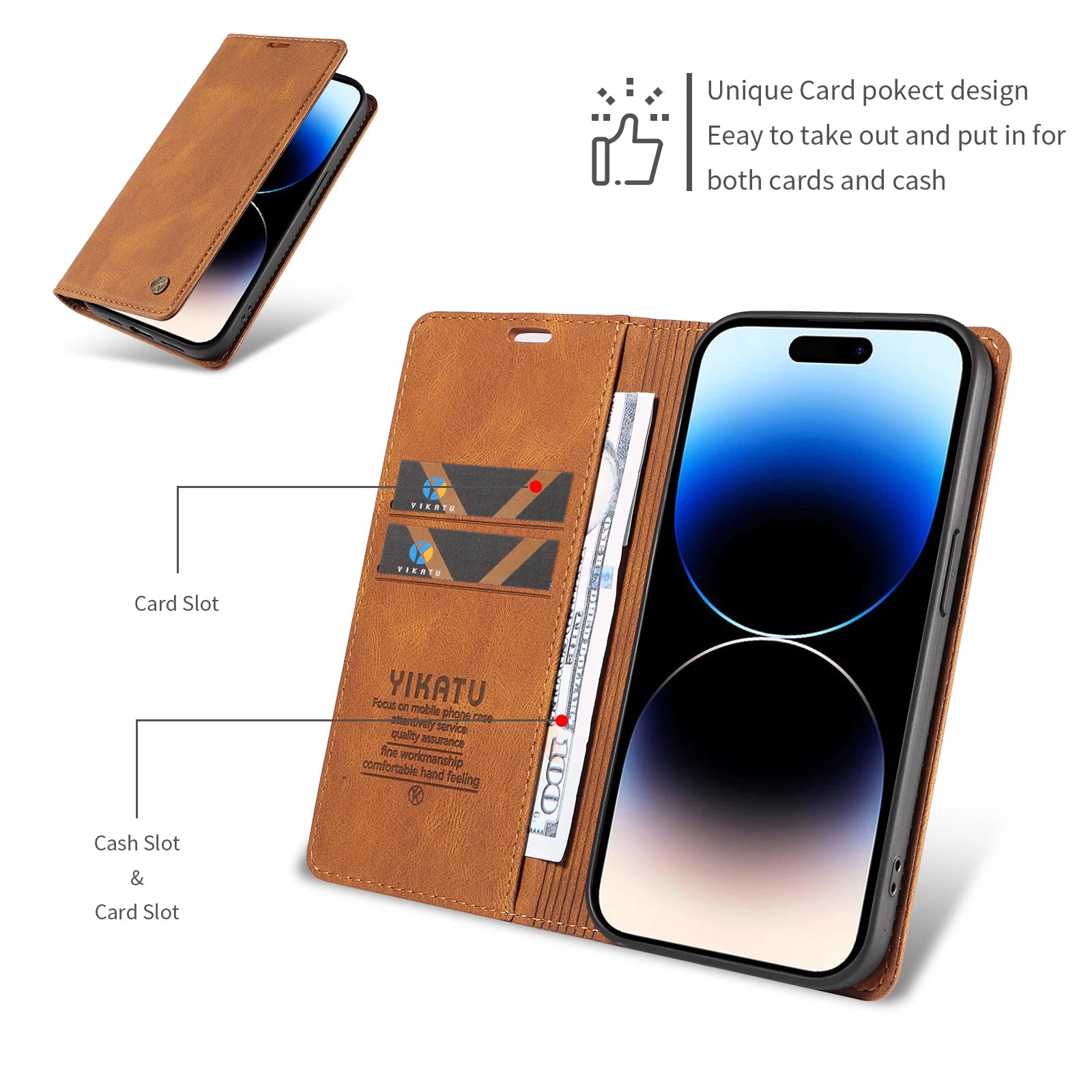 Wallet Magnetic Card Slot Cover Flip Leather Case For iPhone 16E 16 15 Pro Max 14 Plus 13 Mini 12 11 X XS XR SE2 SE3 8 7 6 2022