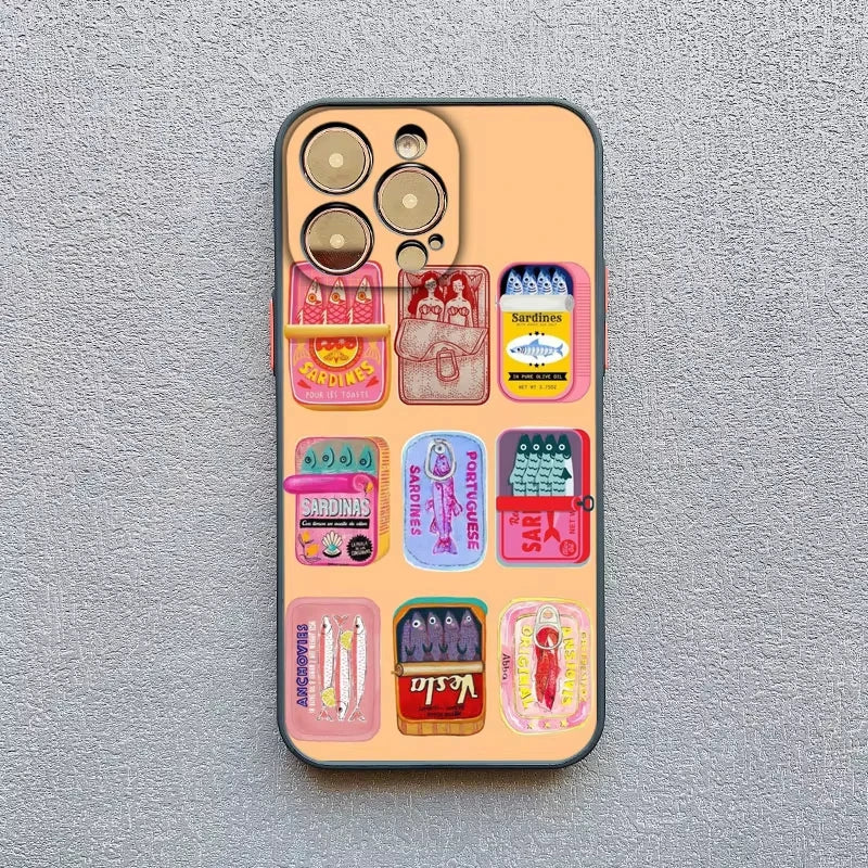 Sardines Fish Art Phone Case For Samsung Galaxy S26 S25 Ultra S24 S23 FE S22 S21 Plus S20 A56 A55 A54 A35 A16 Shockproof Cover