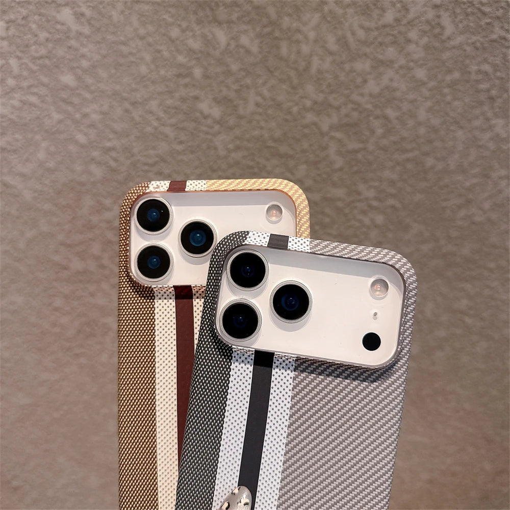 Ultra Slim Carbon Fibre Hard PC Case for iPhone Air 17 Pro Max 16 15 14 Plus 13 12 Pro 11 Color-blocking Full Frame Bumper Cover