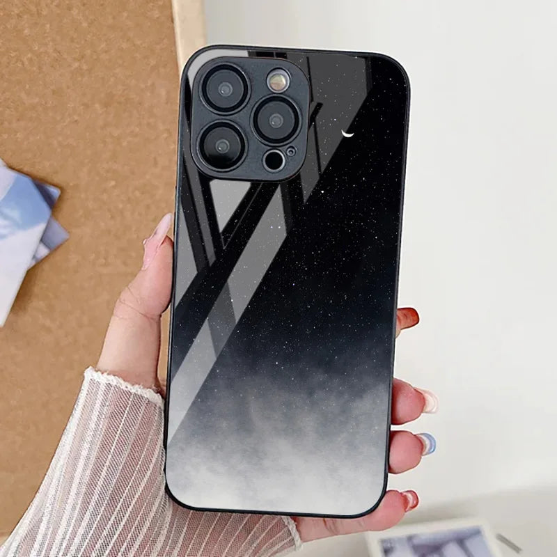 Tempered Glass Marble Stone Case For iPhone 11 Funda iPhone 16 17 16E 13 14 15 Pro Max 12 7 8 Plus SE 16promax 13promax Cover