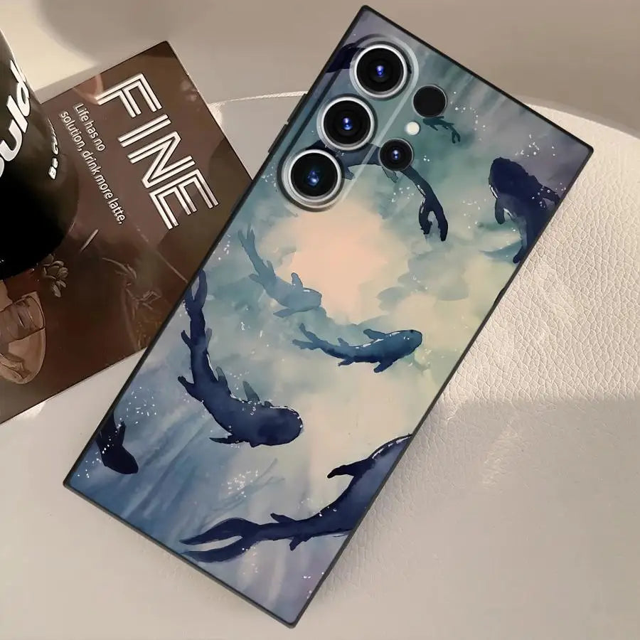 Funda Phone Cover Case for Samsung Galaxy S26 Ultra S10 S9 S23 S20 Ultra S25 Plus S24 S21 FE Note 20 8 9 10 Ocean Shark Whale