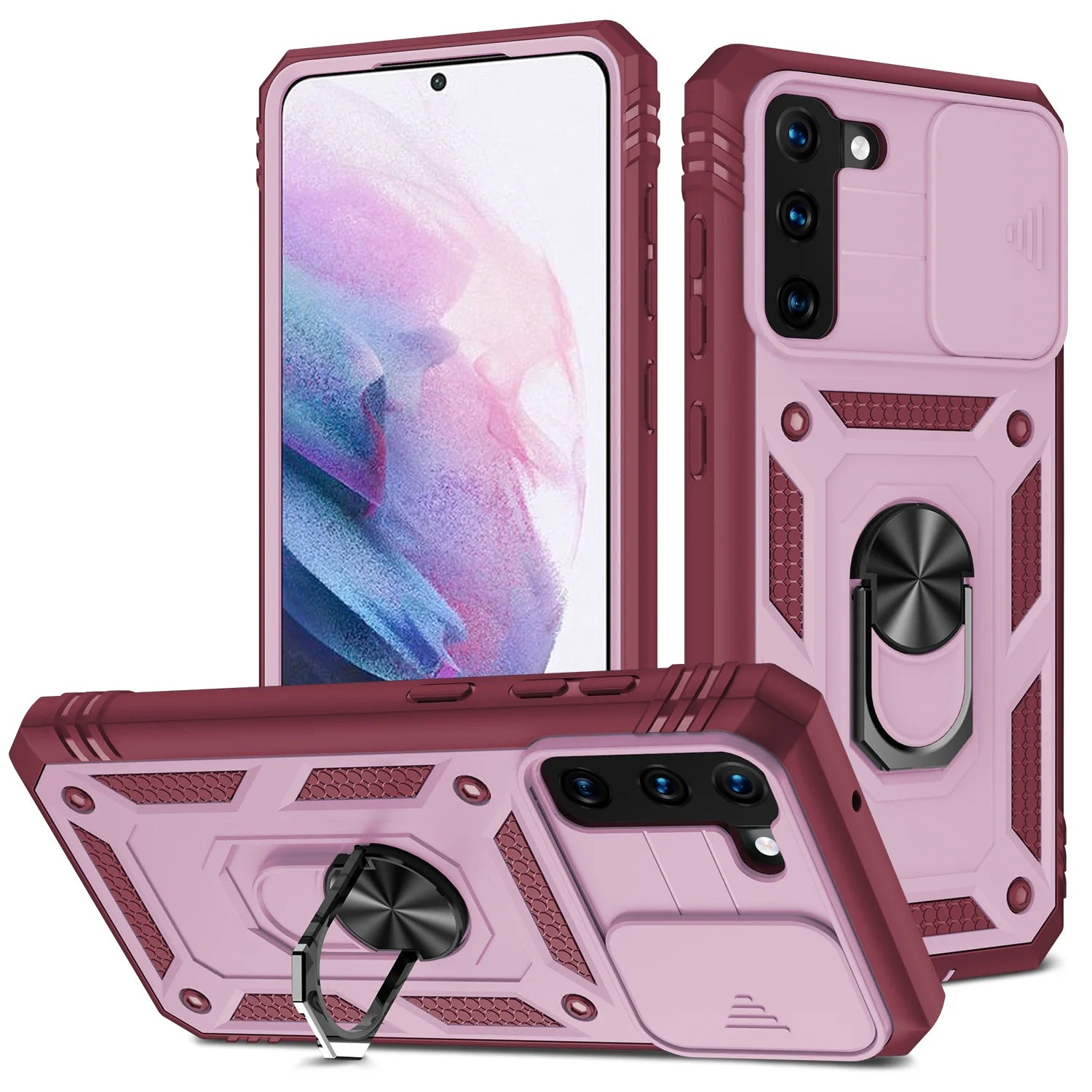 Case For Samsung S22 S21 S20 FE  Ultra Plus A53 A33 A22 A52S A52 A32 5G Heavy Duty with Camera 360 Degree Kickstand Cover