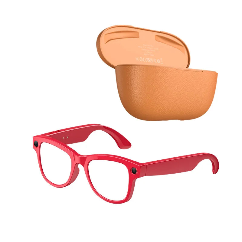 MOGCO Smart AI Glasses, 8MP Camera, Real-time Translation, 3600mAh Charging Case, 43.6g Ultra Lightweight Portable Eyeglasses