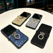Luxury Twinkle Stars Phone Case for Motorola Razr 50 60 Ultra 2024 2025 + 2024 + 2025 with a Diamond-Plated Ring Buckle