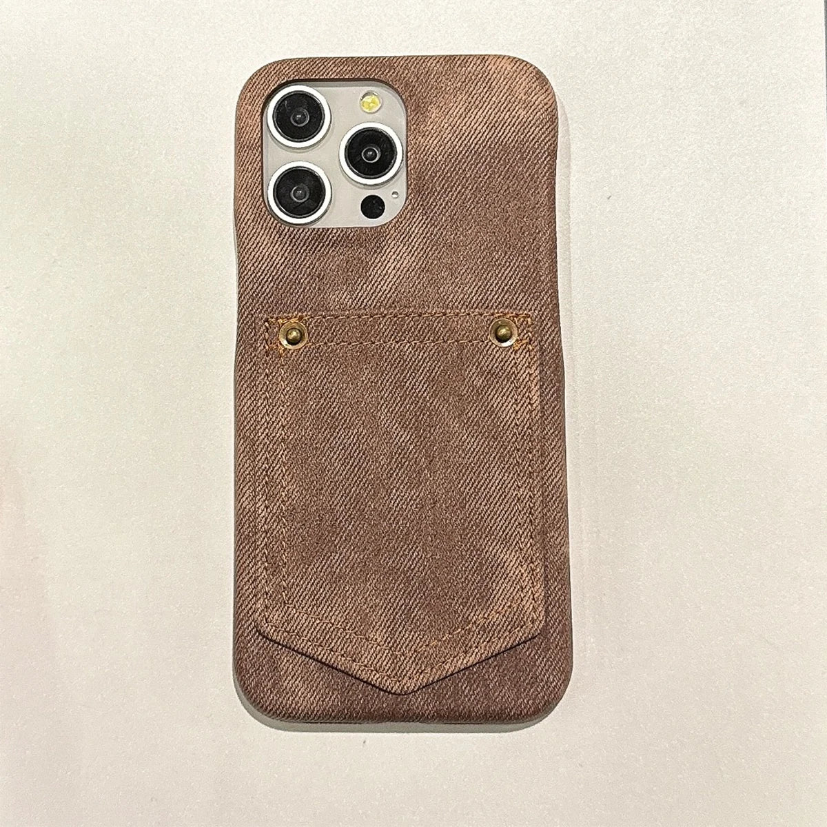Luxury Denim Leather Card Bag Case For iPhone 15 14 13 12 11 Pro Max
