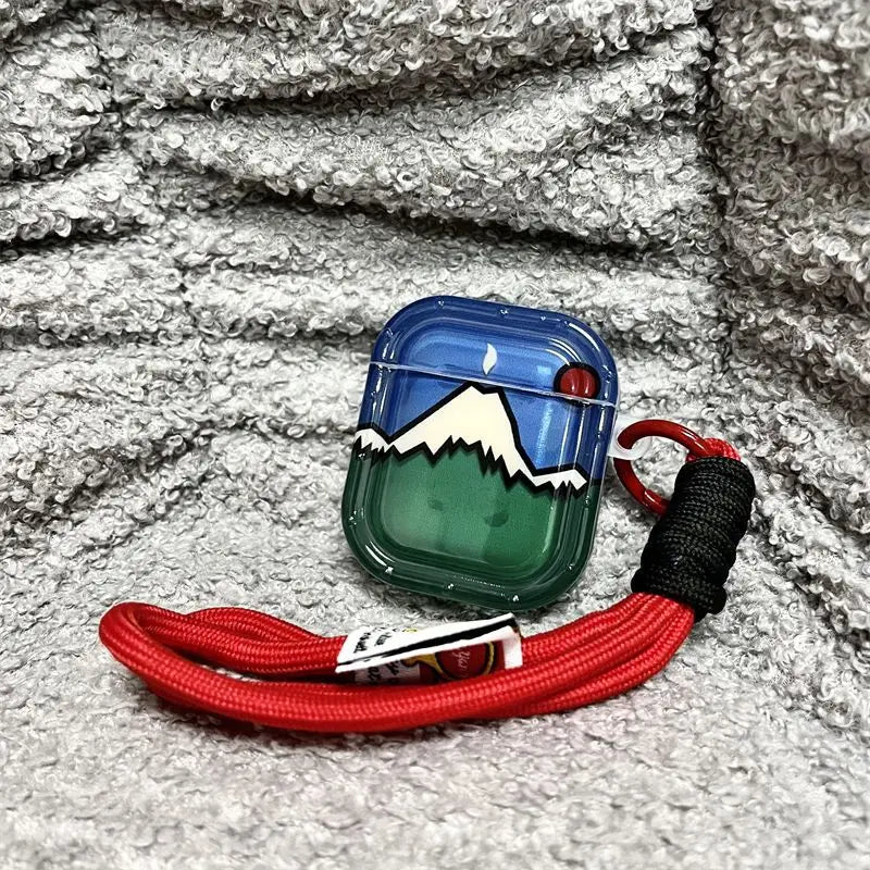 Cartoon Snowy Mountain AirPods Protective Case Compatible with pro 2 pro Apple 3rd Gen Headphones Second Generation Shell