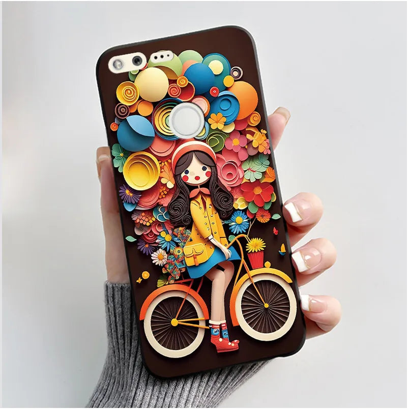For Google Pixel 1 Soft Silicone Black Case For Google Pixel 1XL Elegant Style New Design Pattern Snow Mountain Casing