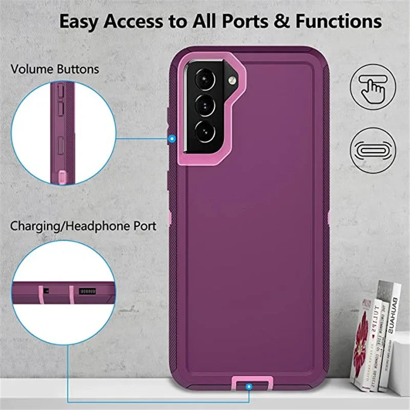 Defender Case for Samsung Galaxy S20 S21 FE S22 S23 S24 S25 Ultra S9 S10 Plus S10E Note 20 9 10 Plus Case ShockProof Aqua Cover
