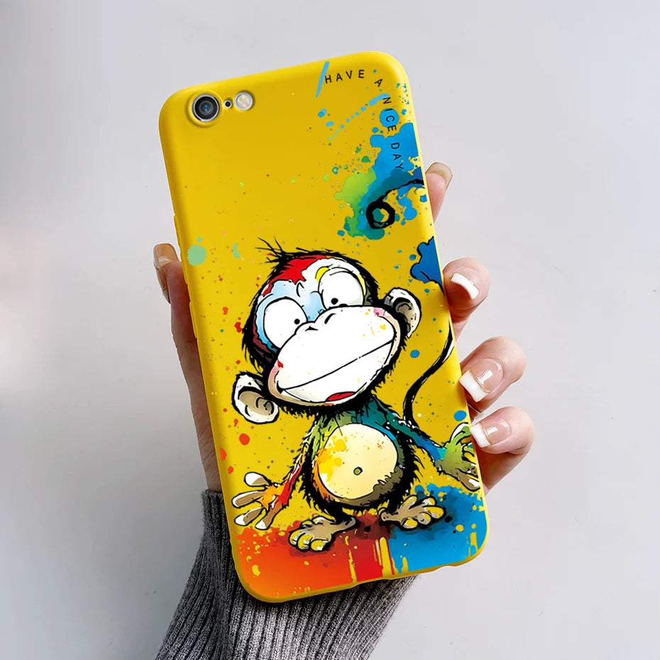Stylish Painted Cover For iPhone 6 6S Plus Case iPhone6 6S Plus Cover Silicone Soft Phone Back Case For Apple iPhone 6 6S Coque