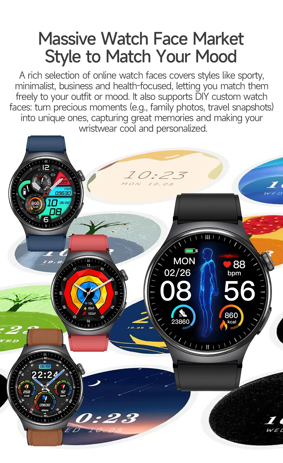 2026 New Accurate Diagnosis Smart Watch Body Fat ECG Blood oxygen BP Health Sport HD AMOLED Screen call Smart watch Men women