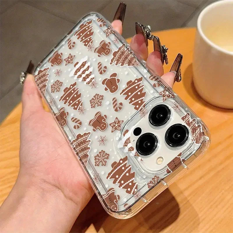 Case For iPhone 17 Case iPhone 16 Pro Max Luxury Cartoon Christmas Case for iPhone 15 14 13 12 11 XS X 7 8 Plus Shockproof Cover