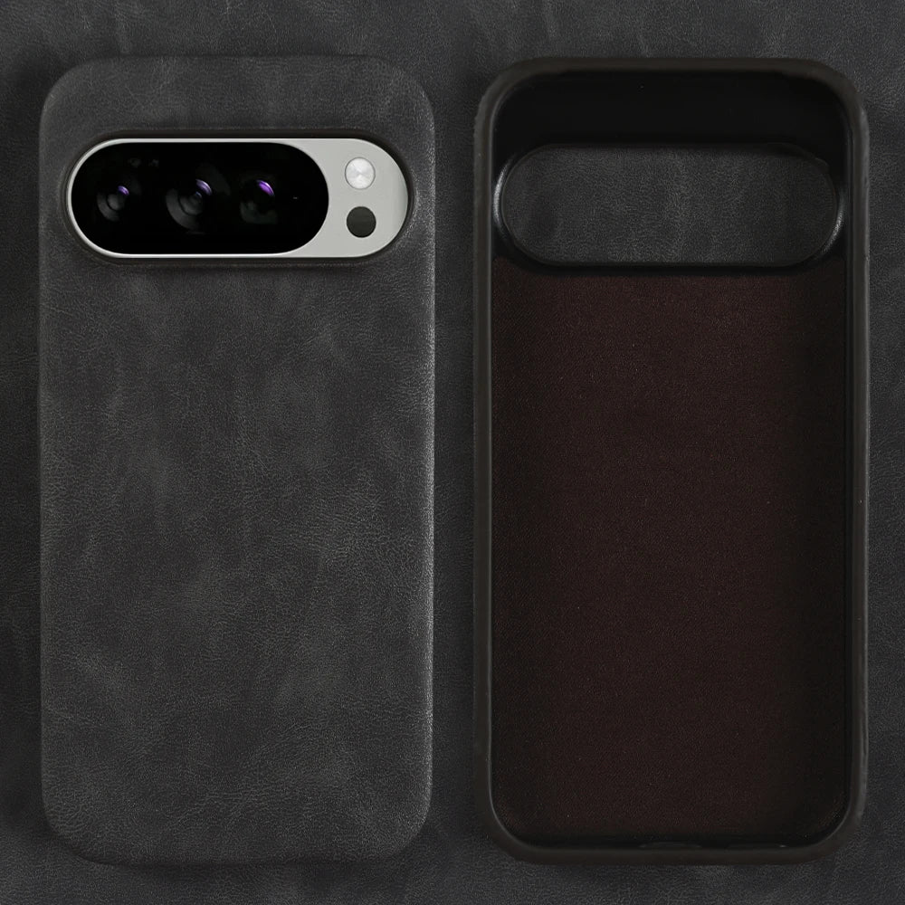 Fashion Solid Color Leather Case For Google Pixel 10 9 Pro XL 8 8A 7 7A 6 6A Pro Luxury Shockproof Armor Hard Back Cover Funda