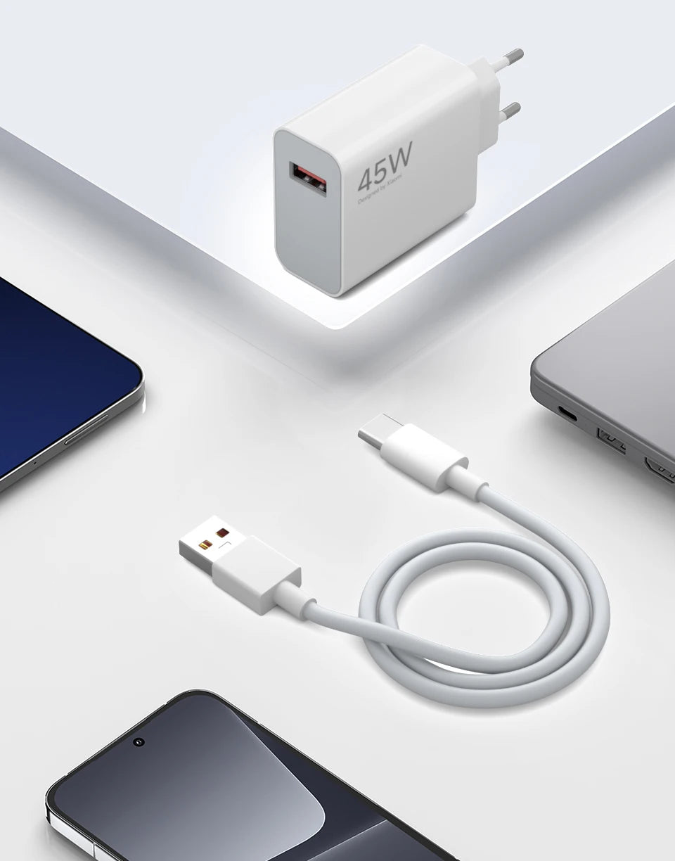 Oirginal XIAOMI 45W Charger Type C Turbo Charge Fast Charging Adapter Redmi Note 15 14 13 12 11 X Pro 10t Poco M7 X7 K40 Pad 6