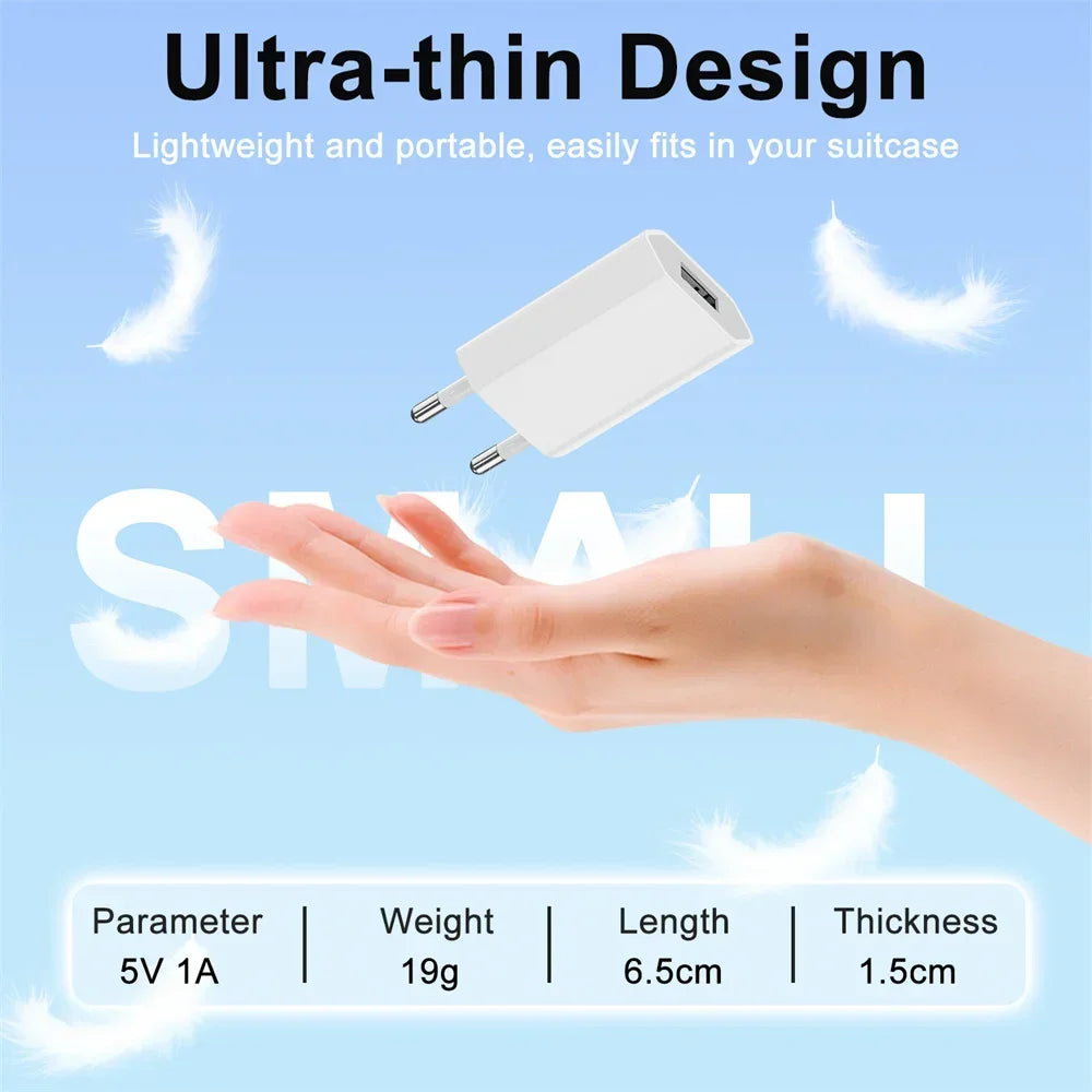 5V 1A USB Charger Fast Charging Mobile Phone Travel Wall Charger For iPhone Samsung Xiaomi Huawei Portable QC3.0 EU Plug Charger