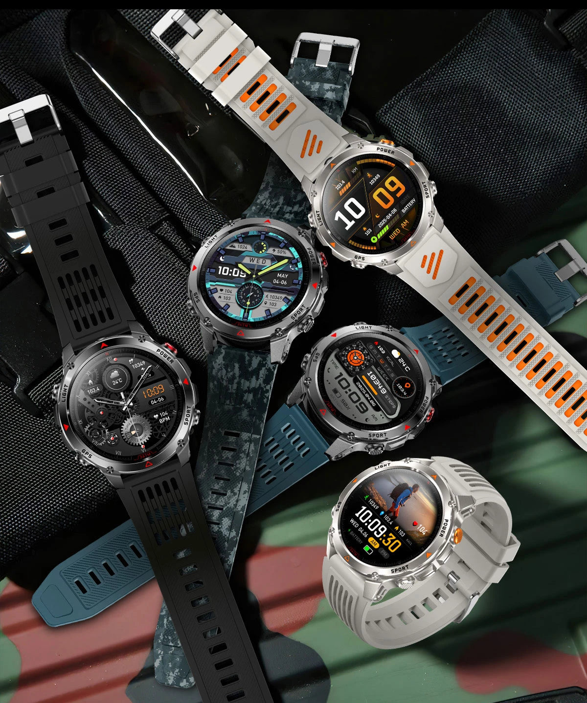 2026 New 1100mah AMOLED Smart Watch Men 170+Sport Fitness LED Flashlight IP69 Waterproof Bluetooth call GPS track Smartwatch iOS