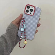 Fashion Blue Checkered Phone Case For Samsung Galaxy S26 S25 S24 S23 S22 S21 S20 FE Note20 Edge Plus Ultra Lite 5G Clear Cover