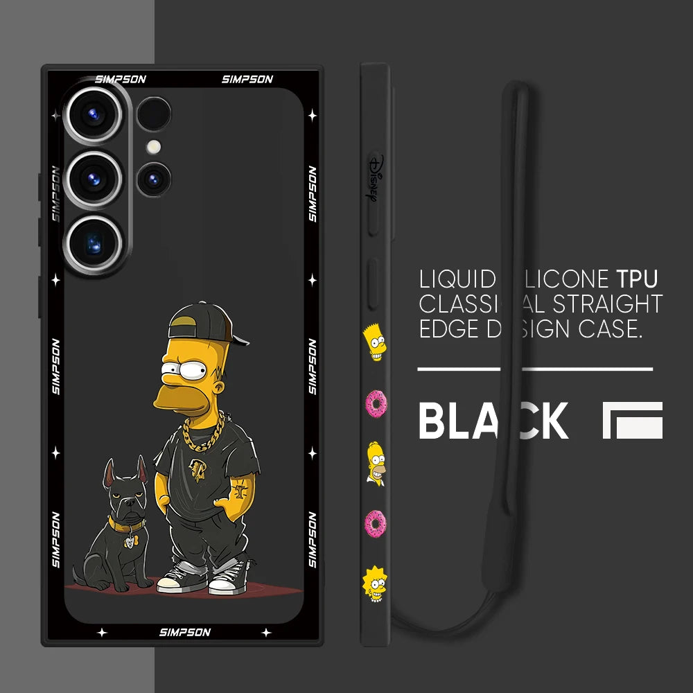 Soft Bumper Silicone Case for Samsung Galaxy S20 FE S21 Plus S24 Ultra S23 Ultra 5G S22 S22 Ultra S25 Funny Cool Simpsons Cover
