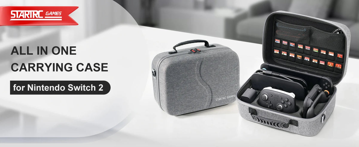 STARTRC GAMES Hard Shell Portable Travel Carry Bag for Switch 2, Pro Controller, 18 Game Cards and Other Accessories