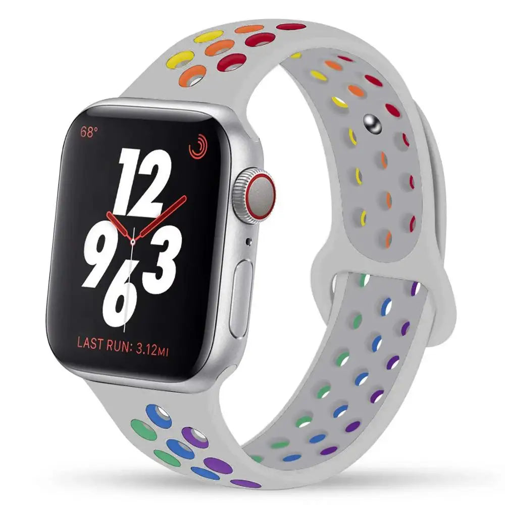 Sport Strap For Apple Watch band 44mm 40mm 49mm 45mm 41mm 42mm Breathable bracelet correa iWatch Series Ultra 4 12 11 10 9 8 SE